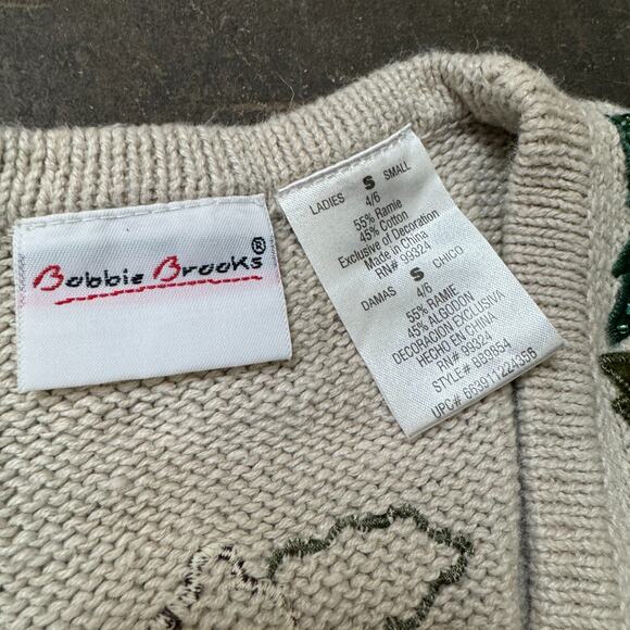 Bobbie Brooks Thanksgiving Fall Vest Women's S Acorns Maple Leaf Knit Wear - Picture 3 of 6